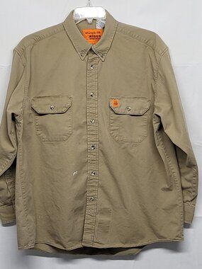 Wrangler FR Mens Shirt Riggs Workwear  XL Button Up Paint Splashed Grunge